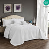 Blythease Oversized King Bedspread 128x120 Extra Wide, Modern & Contemporary Look, Lightweight Bedding Cover, Reversible, 5 Piece, 100% Microfiber, King/Cal King, Pure White