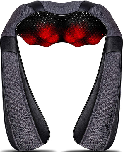 Back Massager, Shiatsu Neck Massager with Heat, Electric Shoulder Massager, Kneading Massage Pillow for Foot, Leg, Muscle Pain Relief, Get Well Soon Presents - Christmas Gifts