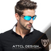 ATTCL Men's Fashion Driving Polarized Sunglasses for Men Al-Mg metal Frame 8177BLACK-BLUE