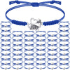 Inbagi 48 Pcs Cheerleader Gifts Cheer Bracelet Girls Cheerleading Charm Bracelet Adjustable Cheerleader Gifts for Cheer Team Cheerleading Jewelry Accessories Bulk (Blue)