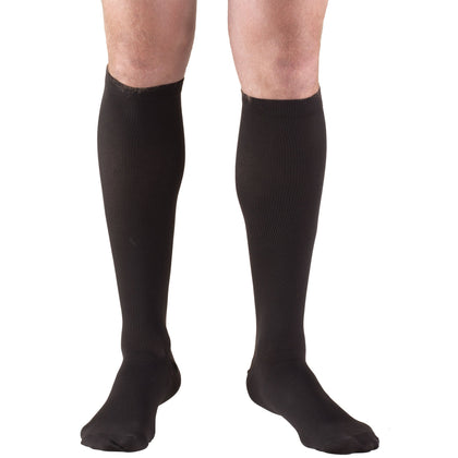 Truform Compression Socks, 30-40 mmHg, Men's Dress Socks, Knee High Over Calf Length, Black, X-Large
