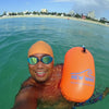 New Wave Swim Bubble for Open Water Swimmers and Triathletes - Swim Safety Buoy Float (Orange)