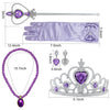 Tacobear Princess Dress up Accessories 5 Pieces Gift Set for Sofia Rapunzel Crown Scepter Necklace Earrings Gloves