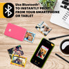 KODAK Step Instant Color Photo Printer with Bluetooth/NFC, Zink Technology & KODAK App for iOS & Android (Pink) Prints 2x3 Sticky-Back Photos.
