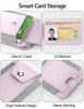 HiWe for Magsafe Wallet Stand, Magnetic Card Holder with Snap Fastener for iPhone 15/14/13/12 Series, Vegan Leather, Fit 8 Cards, RFID Blocking, Pink