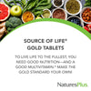 NaturesPlus Source of Life Gold Multivitamin - 90 Tablets - with Vitamins D3, B12 & K2 - Blood, Bone & Immune Support - Vegetarian & Gluten Free - 30 Servings