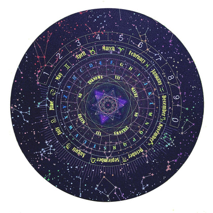 EMVANV Divination Board, 8.66inch Rubber Astrology Star Pendulum Mat for Divination Pendulum Pad Metaphysical Message Board, Starry Sk-y Rubber Pad for Divination Set(As Shown)