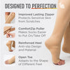 Lemon Hero Medical Compression Socks - Open Toe 15-20 mmHg Zipper Compression Stockings for Men and Women - Lightweight compression socks for Pregnant Women & Nurses - Large, Beige [1 Pair]