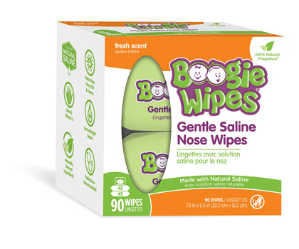 Baby Wipes by Boogie, Saline Wet Wipes for Nose, Face,Hand & Body, FSA/HSA Eigible, Made with Vitamin E, Aloe, Chamomile and Natural Saline, Fresh Scent 45 Count (pack of 2)