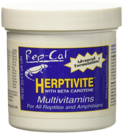 HERPTIVITE Multivitamin for reptiles and amphibians (3.3 oz) Blue Bottle, 1 Pack