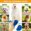 ROPO Dog Grooming Brush, Pet Shampoo Bath Brush Soothing Massage Rubber Comb with Adjustable Ring Handle for Long Short Haired Dogs and Cats 2pcs