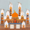 Fuutreo Ramadan Advent Calendar Decorations 30 Days DIY Eid Mubarak Countdown Calendar Refillable Advent Ramadan Gift Box Ramadan Mubarak Cardboard Number Boxes for Eid Ramadan Mubarak Party (Orange)