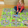 Play Mat Interlocking Foam Car Rug Floor Puzzle Tiles Playroom Pieces Interactive by Exultimate, 9 Piece Set Zoo