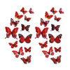 24PCS Butterfly Wall Decals Removable 3D Butterflies Decor for Wall Sticker Mural Stickers Home Decoration Kids Room Bedroom Decor (Double Layer-Red/24PCS)