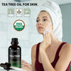Tea Tree Essential Oil by Fiora Naturals- 100% Pure Organic Oil, for Face, Hair, Skin, Acne, Scalp, Foot and Toenails. Melaleuca Alternifolia, 1 oz /30ml