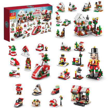 Christmas Advent Calendar for Kids, 1076 PCS Building Blocks 24 Days Countdown Calendar Toys for Kids, Per 6 in 1 Big Christmas Building Toys, Perfect Christmas Gifts Idea for Boys & Girls