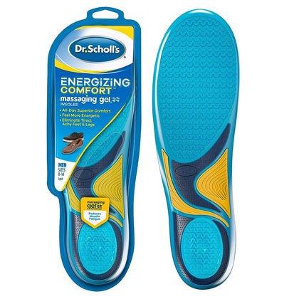 Dr. Scholl's Energizing Comfort Everyday Insoles with Massaging Gel®, On Feet All-Day, Shock Absorbing, Arch Support,Trim Inserts to Fit Shoes, Men's Size 8-14, 1 Pair