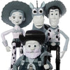 Mattel Disney and Pixar Toy Story Set of 4 Action Figures with Mon0chromatic Woody, Jessie, Bullseye & Stinky Pete, Woody's Roundup, 7-in Scale