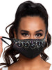 Leg Avenue Women's Rhinestone Fashionable Face Mask, Priya Black, One Size US