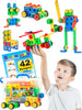 Brickyard Building Blocks STEM Toys - Educational Building Toys for Kids Ages 4-8 with 163 Pieces, Tools, Design Guide and Toy Storage Box, Gift for Boys & Girls