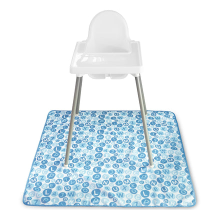 S&T INC. Baby Splat Mat for Under High Chair, Water Resistant Floor Mat with Anti-Skid Backing, 42 Inches by 42 Inches, Alphabet