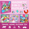 Magnetic Puzzles for Toddlers 3-5 - 36 Pieces Travel Puzzles Games for Kids Ages 2-4 by QUOKKA - Princess Unicorn Car Activities Toy for Girls 4-8 yo - Learning Magnet Gift for Road Trip