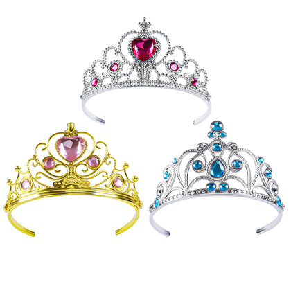 NEIJIANG Princess Tiara Crown Headpieces, Dress Up Set for Little Girls, Kids Play Jewelry, Costume Accessories, Princess Party Favors for Kids