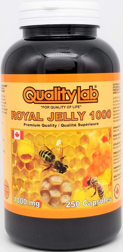 Qualitylab Royal Jelly 1000 mg 250 Capsules (Made in Canada)