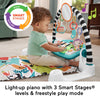 Fisher-Price Baby Activity Mat Glow and Grow Kick & Play Piano Gym, Portable Musical Toy with Smart Stages Learning, Ages 0+ Months, Blue