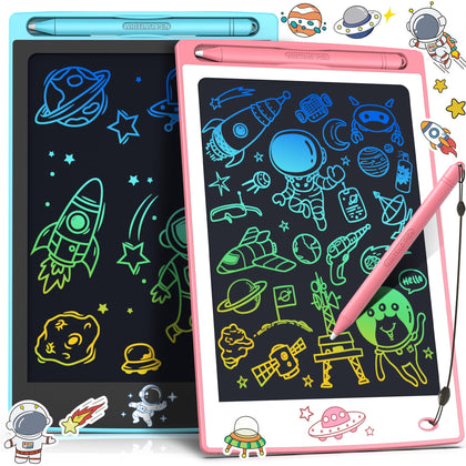 Hockvill LCD Writing Tablet for Kids 2 Pack, 8.8 Inch Learning Toys for 3 4 5 6 7 8 Year Old Girls Boys, Toddler Drawing Pad Doodle Board Travel Essentials Christmas Birthday Gift for Children