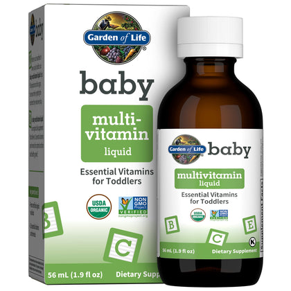 Garden of Life Organic Baby Multivitamin Drops - Vegan, Gluten Free, Non-GMO Multivitamins for Infants & Toddlers, 56 Servings, 1.9 fl oz