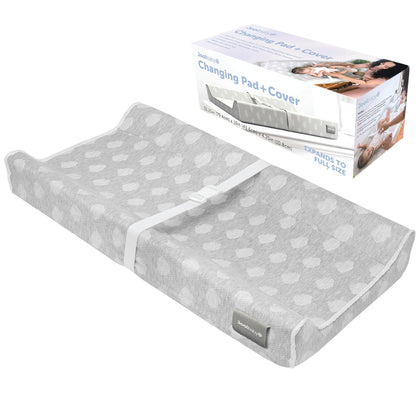 Jool Baby Changing Pad - Contoured, Waterproof & Non-Slip, Includes a Cozy, Breathable, & Washable Cover (Gray)