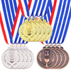 Swpeet 3PCS Award Metal Kids Winner Medals, Gold Silver and Bronze Medals with Trophy Pattern 1st 2nd 3rd Prizes for Sports, Competitions, Party
