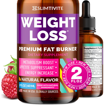 Slimtivite Weight Loss Drops - Diet Drops for Fat Loss - Effective Appetite Suppressant & Metabolism Booster - Safe & Proven Ingredients - Non-GMO Fat Burner