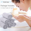TENSTARS Silk Hemming Hand Towels for Bathroom - Quick Drying - Ultra Soft Microfiber Absorbent Towel for Bath Fitness, Gym, Shower, Hotel, and Spa - 16x28 Inch | Set of 6, Light Grey
