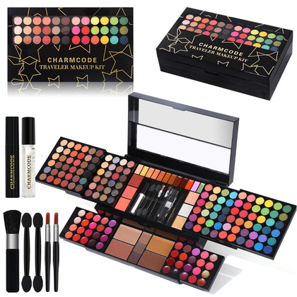 Professional All in One Makeup Kit for Women Full Kit,186 Colors Make Up Palette Valentine's Day Gift Set, Including Eyeshadow,Lip Gloss,Concealer,Highlighter,Contour,Brow Powder,Mascara,Blush & Brush