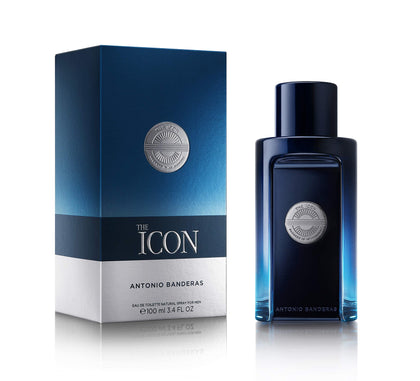 Antonio Banderas The Icon Eau De Perfume For Men - Long Lasting - Virile, Elegant, Trendy And Sexy Scent - Wood, Amber, And Sandalwood Notes - Ideal For Special Events - 3.4 Fl Oz