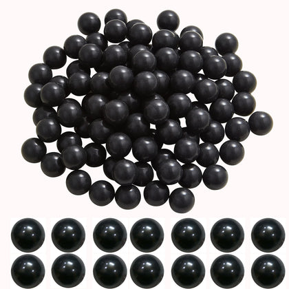 100 X .68 Cal Paintballs Reusable for Training, 68 Caliber Solid Nylon Paintball Ammo Kinetic Projectiles Seamless Reball for Self Defense (Black)