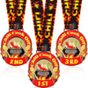 Tkifoda 3 Pcs Chili Cook Off Medals Trophies Prizes, Chili Cook Off Awards for 1st 2nd 3rd Place Medals, Winner Medals with Neck Ribbon, Chili Cook Off Decorations Supplies