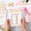 125 Pcs Floral Baby Shower Games for Girls Set of 5 Baby Shower Game Activities Floral Cards with 20 Pencils Includes Baby Bingo Guess Who Baby Price is Right Description Word Scramble Game