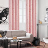 Deconovo Black Out Curtains for Living Room 2 Panels Set, Thermal Curtains for Bedroom Aesthetic, Light Block Curtains, Grommet Patterned Drapes with Foil Dots (52W X 95L Inch, Coral Pink)