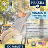 FREEDA Vitamin C - Timed Release Vitamin C 1000mg - Kosher Vegan - Powerful Antioxidant Immune Support - Time Release Vitamin C 1000mg Tablets - Real Vitamin C 1000 mg - VIT C Supplement (100 Ct)