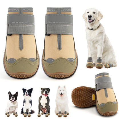 Dog Shoes for Large Dogs, Medium Dog Boots & Paw Protectors for Hardwood Floors, Outdoor Dog Booties for Hot Pavement Winter Snow Hiking, Waterproof Dog Shoes with Reflective Strips Size 7