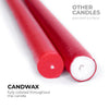 CANDWAX 12 inch Taper Candles Set of 12 - Dripless and Smokeless Candle Unscented - Slow Burning Candle Sticks - Red Candles