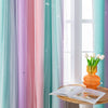 XiDi Curtains for Girls Bedroom Kids Room Unicorn Princess Theme Room Darkening 63 inches Long Wall Decals Pink Purple Green, W52 X L63