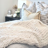 Adyrescia Chunky Knit Blanket Throw | 100% Hand Knit with Jumbo Chenille Yarn (50