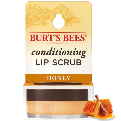 Burt's Bees Conditioning Honey Lip Scrub, Honey Crystals, Exfoliates and Conditions Dry Lips, Use with Burt's Bees Overnight Intense Lip Treatment, Natural Lip Care, 0.25 oz.