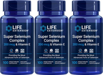 Super Selenium Complex 200 mcg & Vitamin E, 100 Vegetarian Capsules-Pack-3