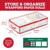 ZOBER Wrapping Paper Storage Containers - 33 Inch Gift Wrapping Organizer Storage W/Interior Pockets - Fits 20 Standard Rolls of Wrapping Paper, Bows, and Ribbons