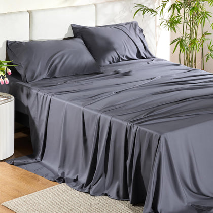 Bedsure Queen Sheets, Rayon Derived from Bamboo, Queen Cooling Sheet Set, Deep Pocket Up to 16